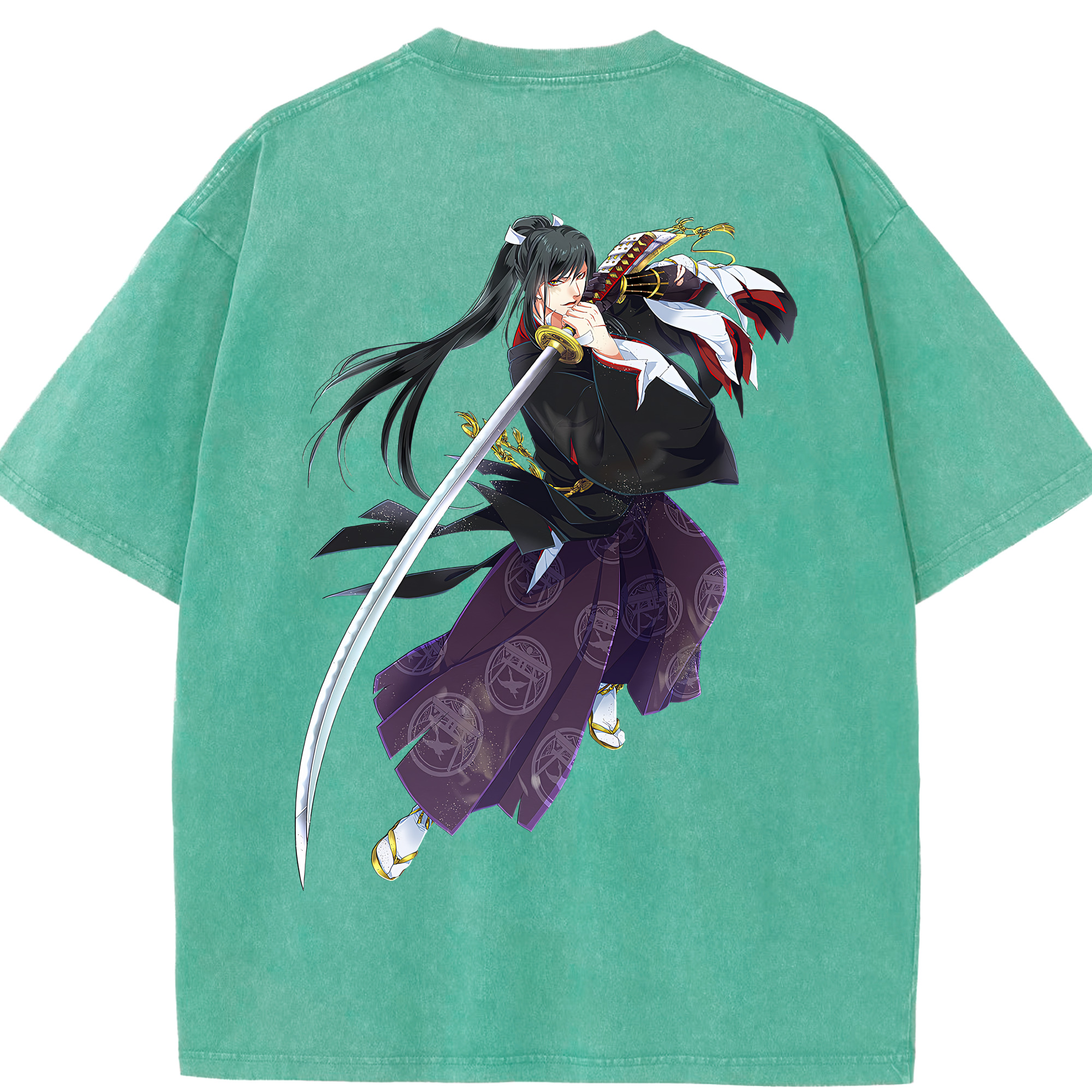 （画像用） 刀剣乱舞 Touken Ranbu 綿100% ヴィンテージ風 半袖Tシャツ（背面プリント）